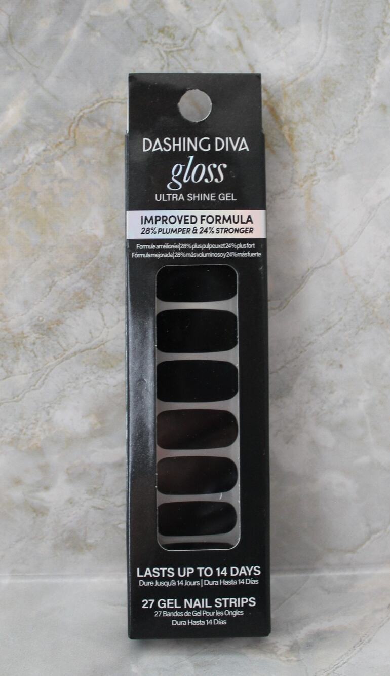 Dashing Diva Gloss Color Gel Nail Polish Strips Real Black NEW